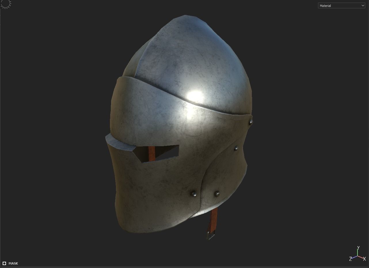 Knight Helmet Low-poly 3D model_31