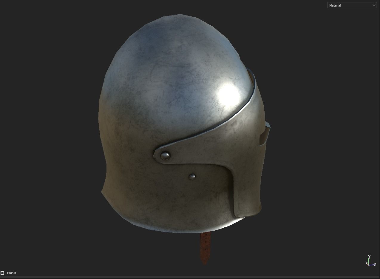 Knight Helmet Low-poly 3D model_18