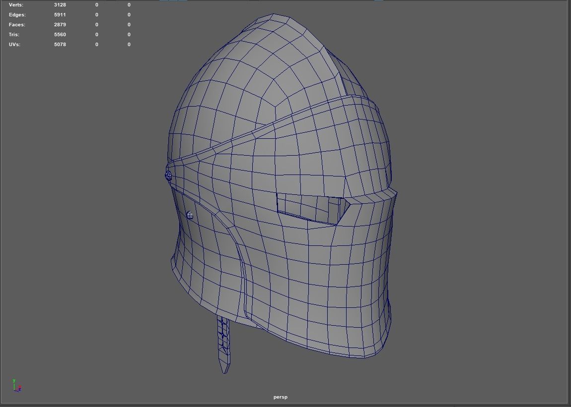 Knight Helmet Low-poly 3D model_10