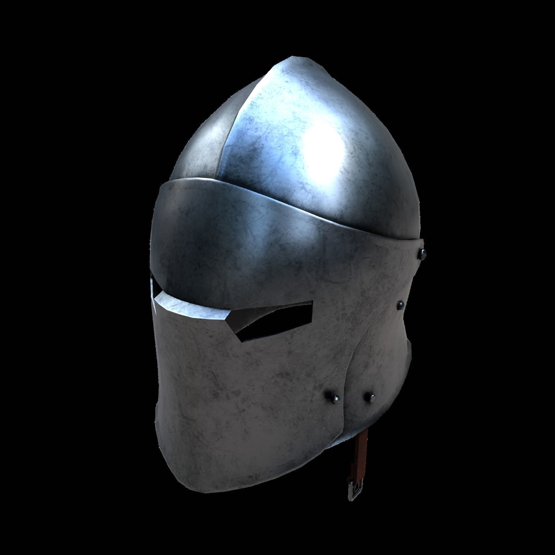 Knight Helmet Low-poly 3D model_4