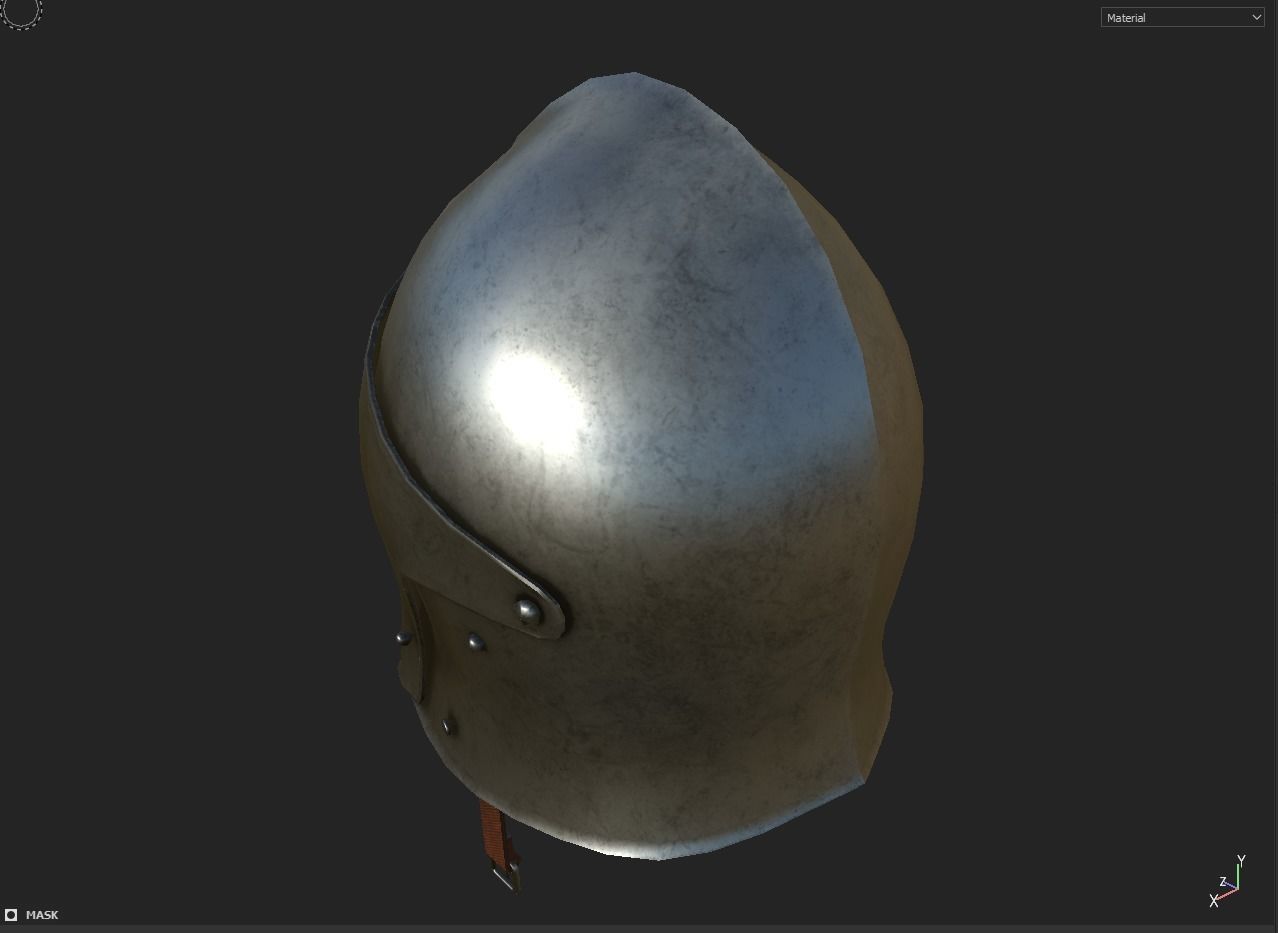 Knight Helmet Low-poly 3D model_30