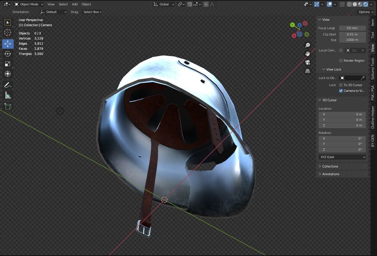 Knight Helmet Low-poly 3D model_17