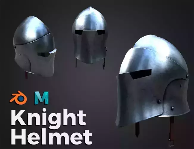 Knight Helmet Low-poly 3D model