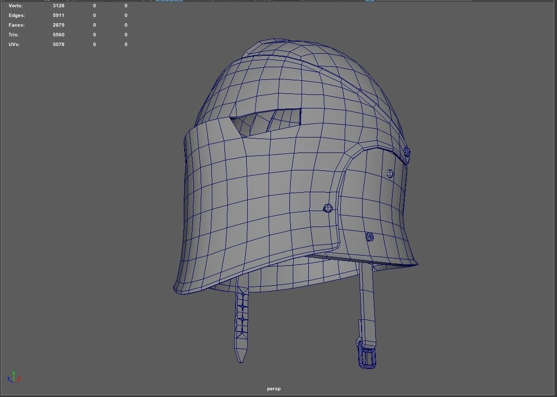 Knight Helmet Low-poly 3D model_21