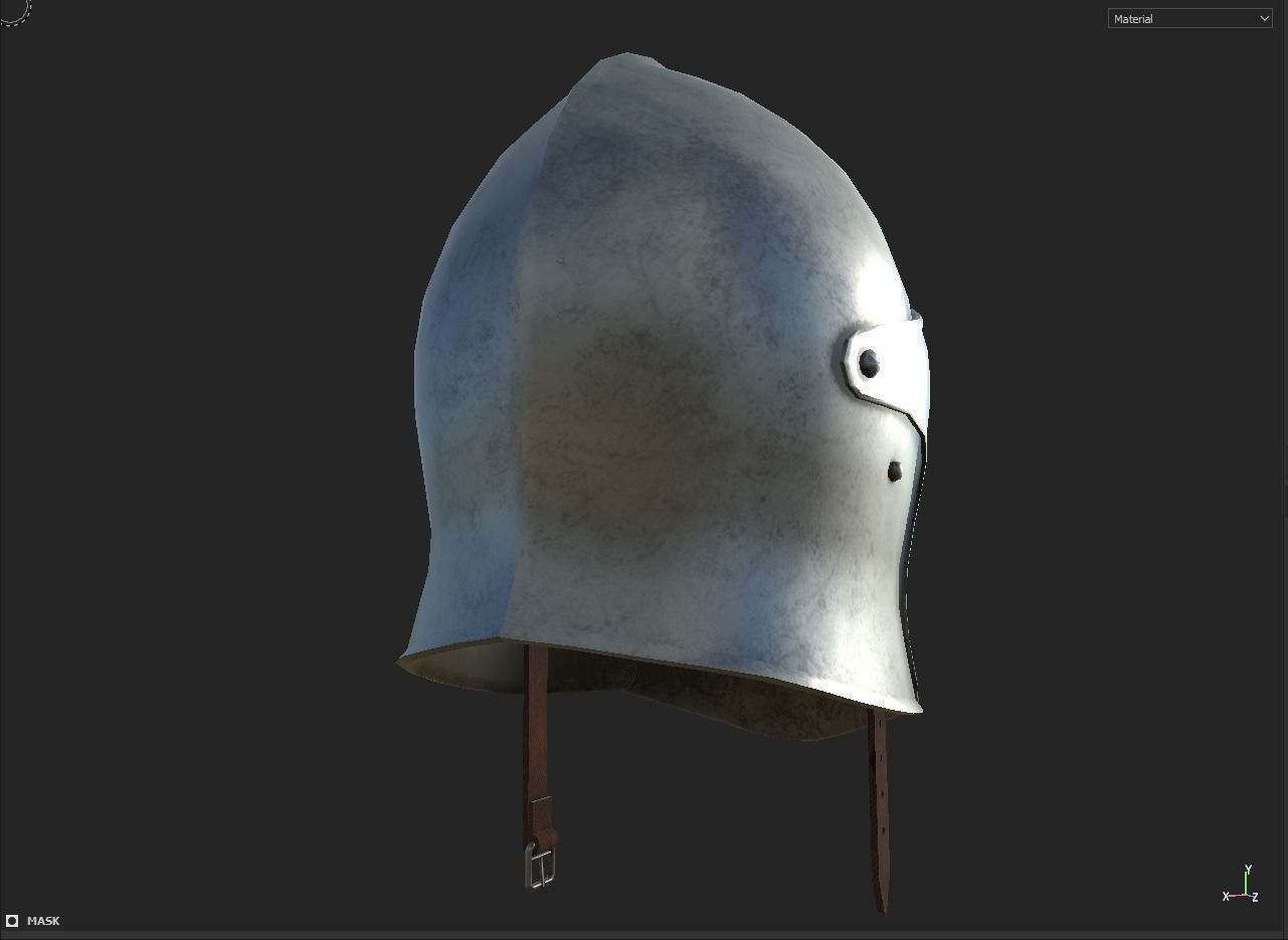 Knight Helmet Low-poly 3D model_14