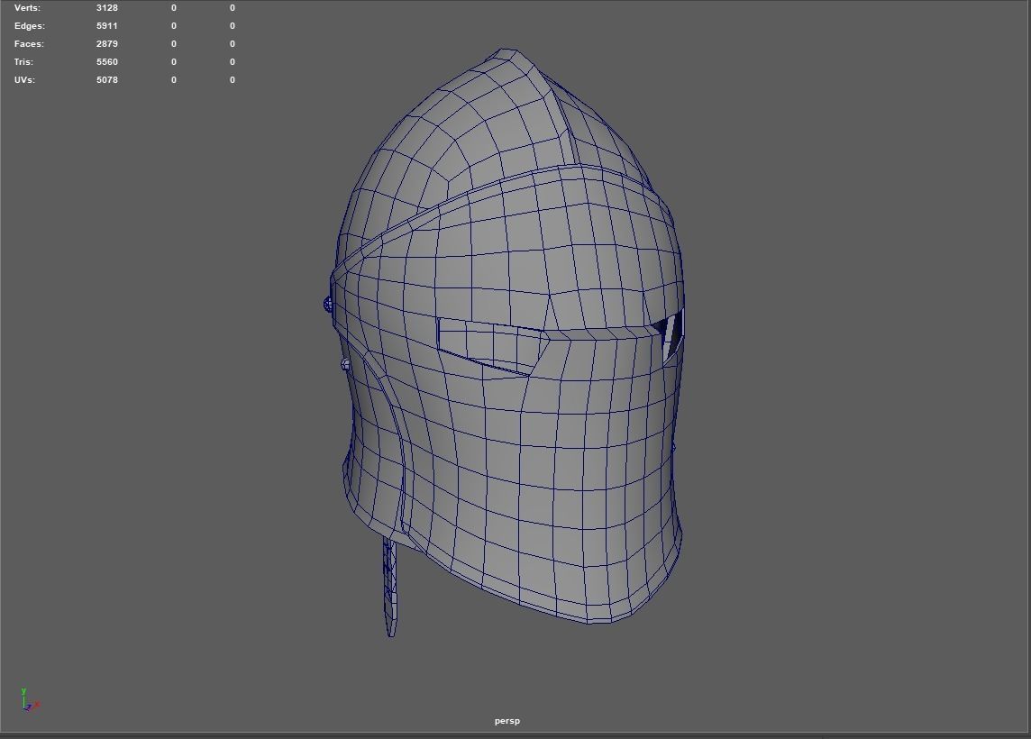 Knight Helmet Low-poly 3D model_11