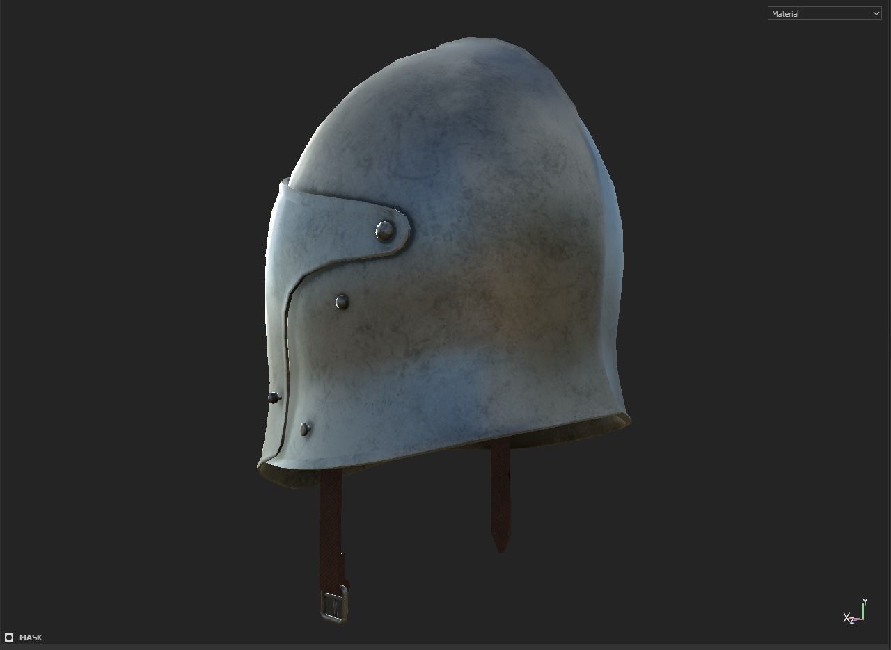 Knight Helmet Low-poly 3D model_15