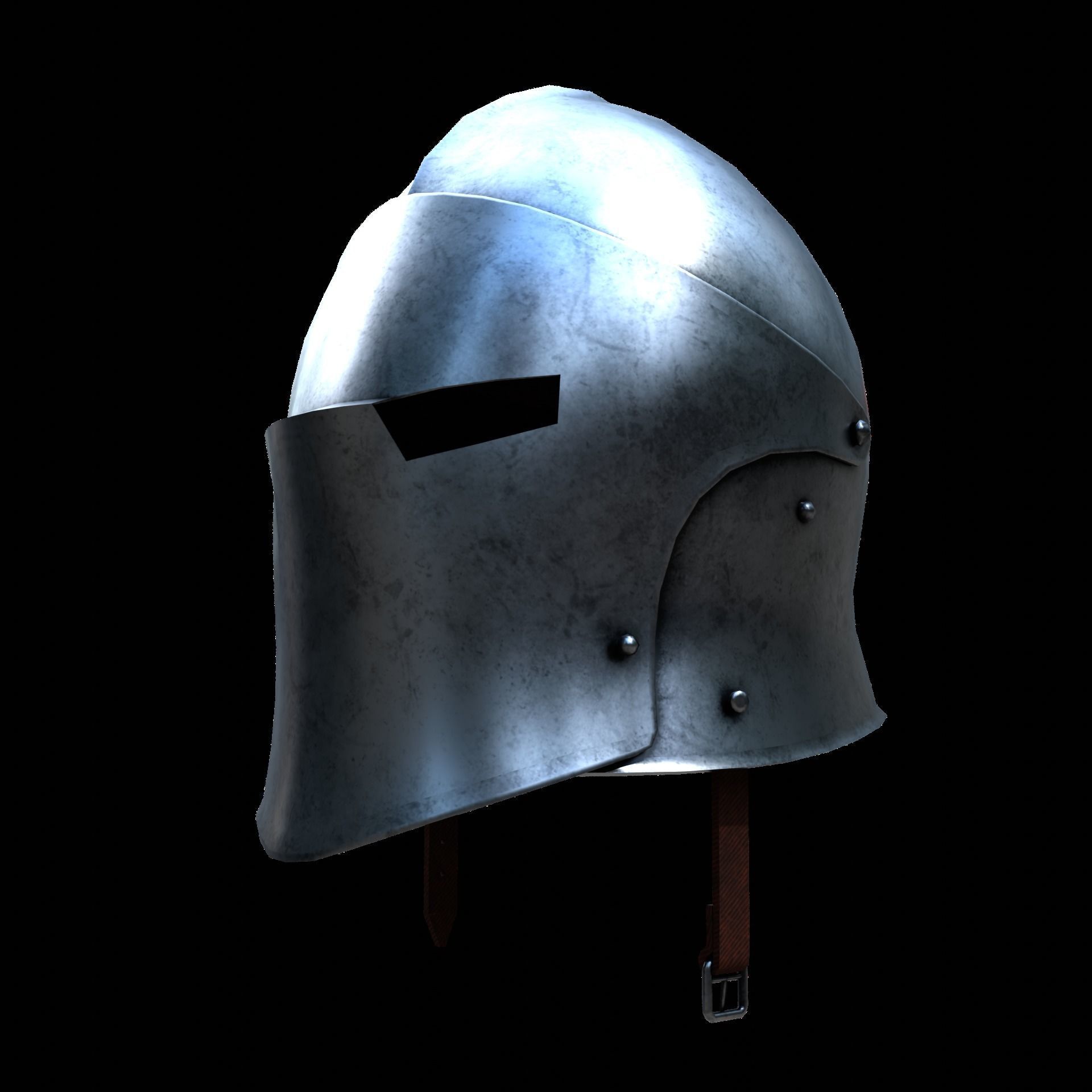 Knight Helmet Low-poly 3D model_2