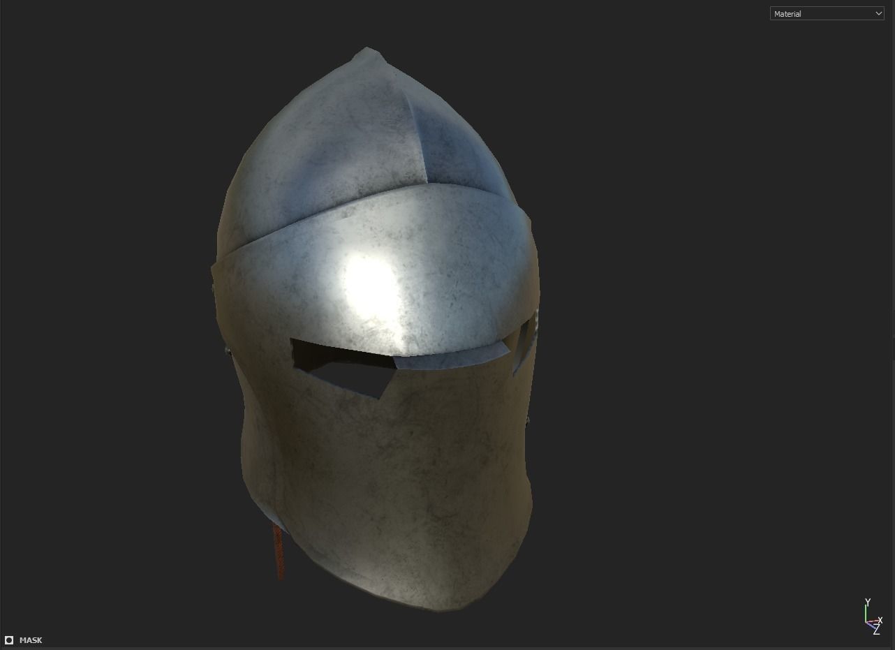 Knight Helmet Low-poly 3D model_12