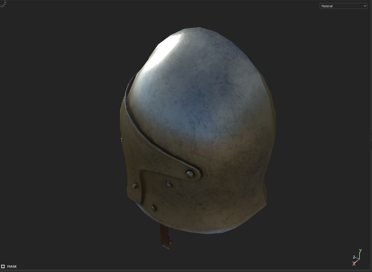 Knight Helmet Low-poly 3D model_16
