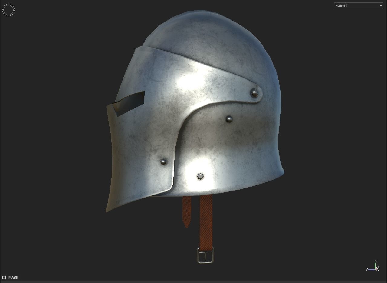 Knight Helmet Low-poly 3D model_28