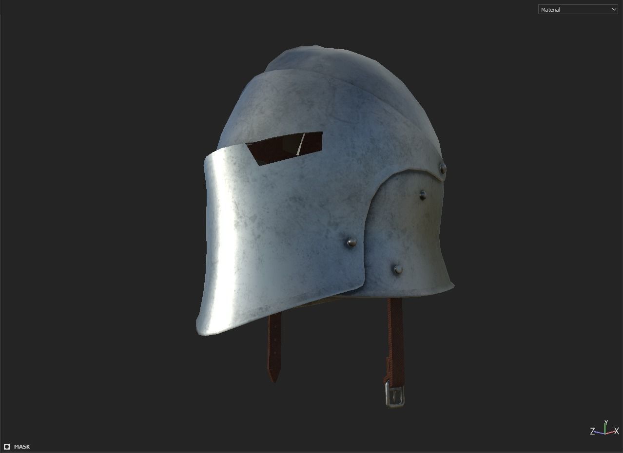 Knight Helmet Low-poly 3D model_27