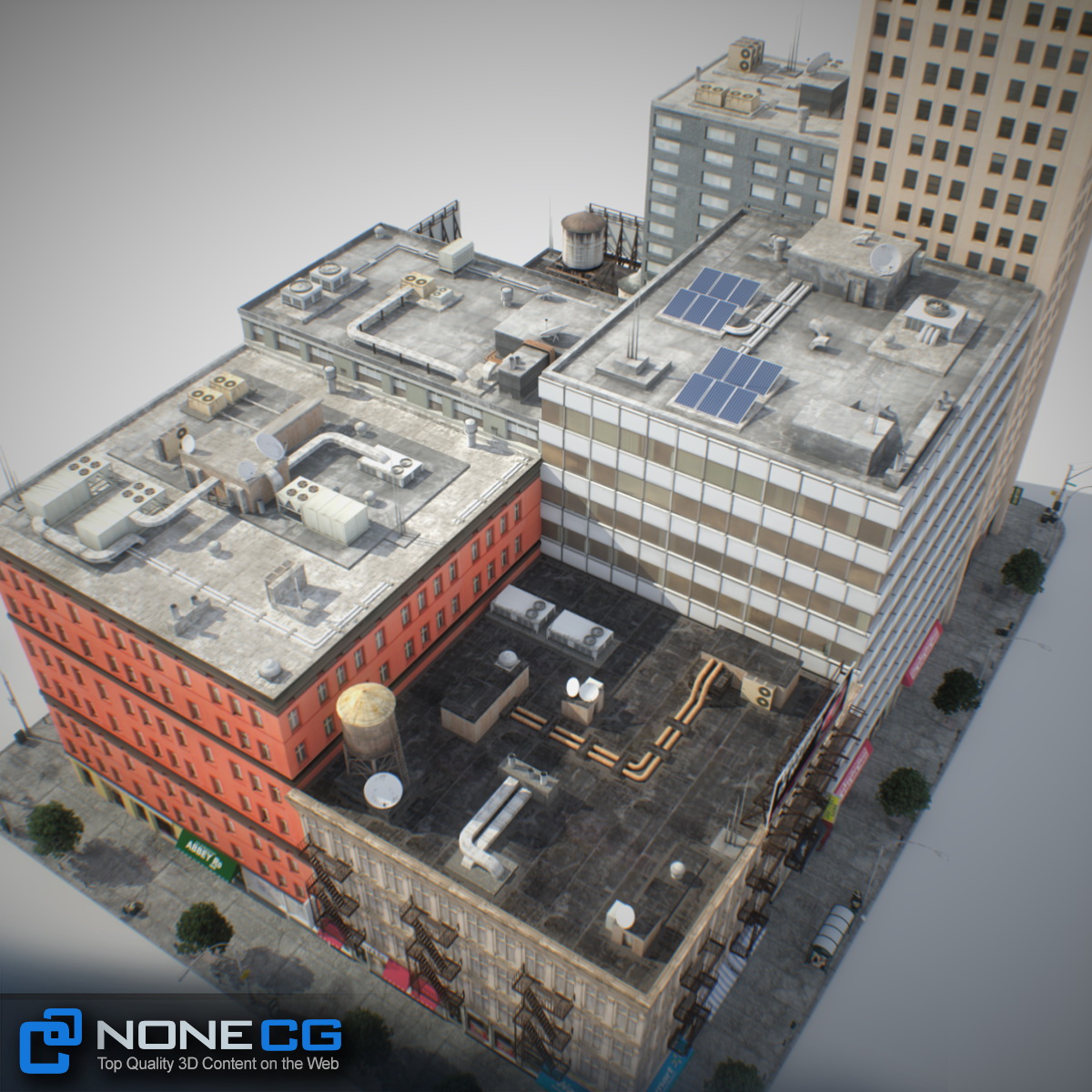 NYC Block Set 7 V2 Low-poly 3D model_23