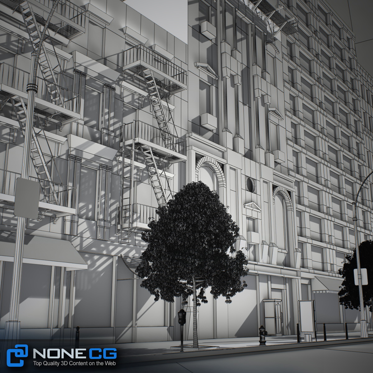 NYC Block Set 7 V2 Low-poly 3D model_45