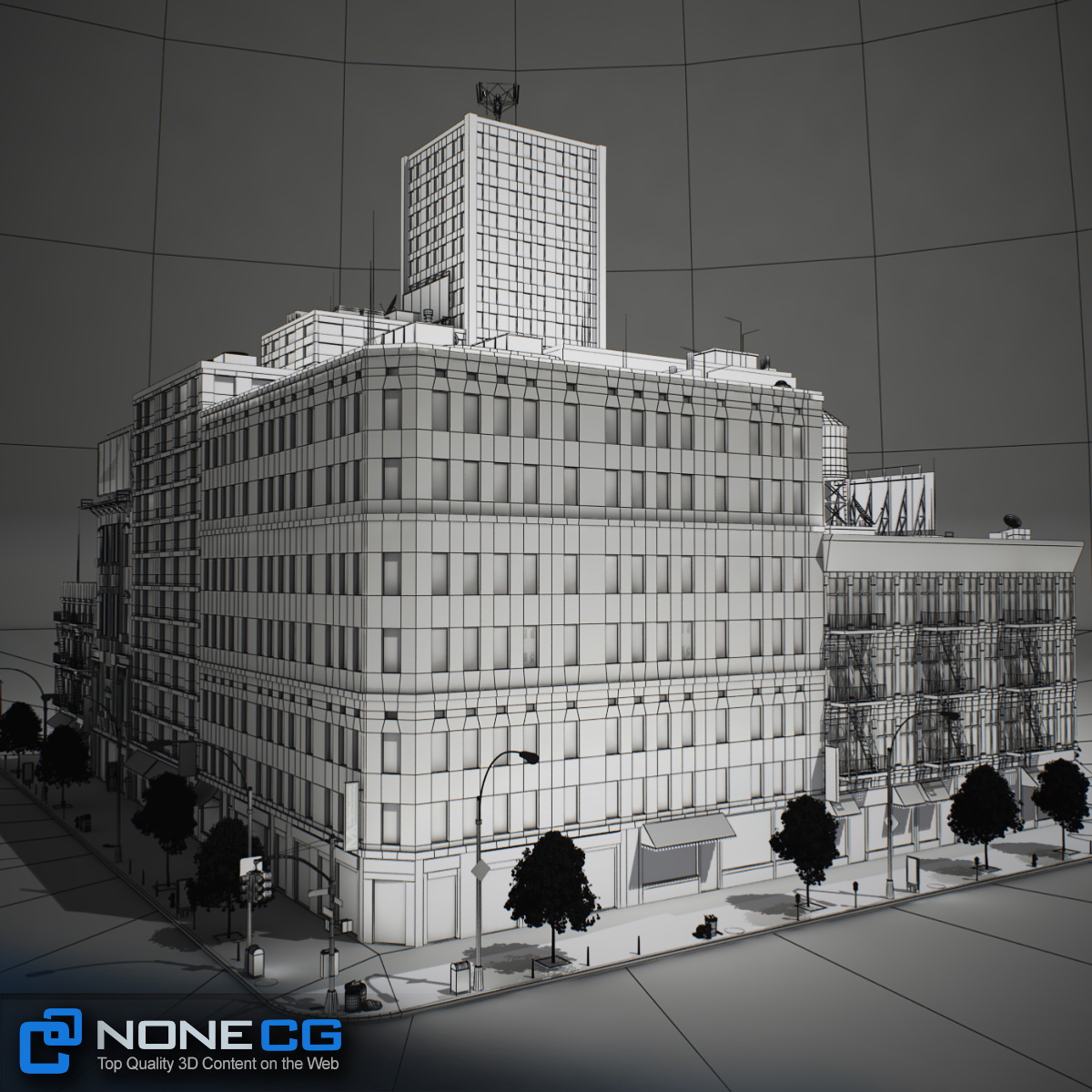 NYC Block Set 7 V2 Low-poly 3D model_41