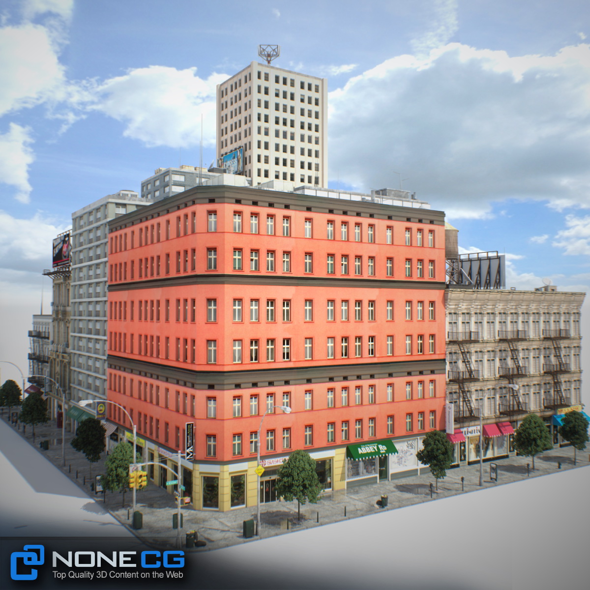 NYC Block Set 7 V2 Low-poly 3D model_11