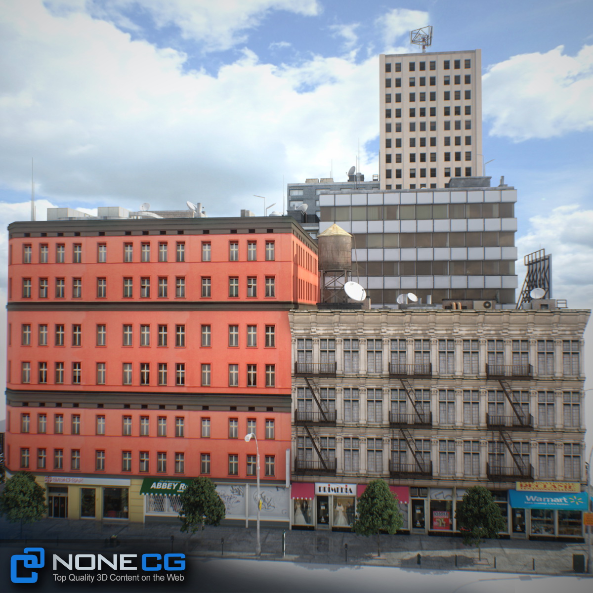 NYC Block Set 7 V2 Low-poly 3D model_7