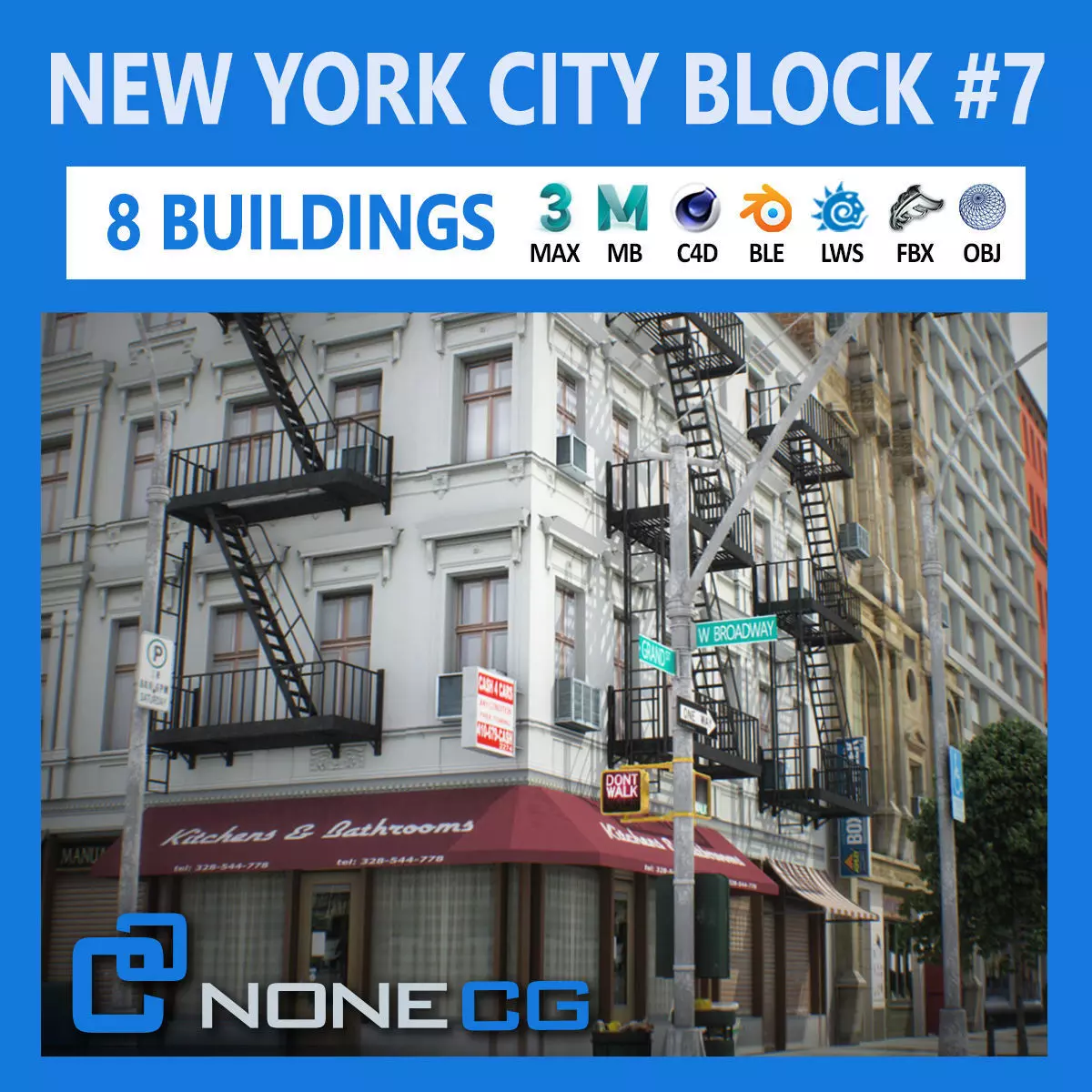 NYC Block Set 7 V2 Low-poly 3D model_0