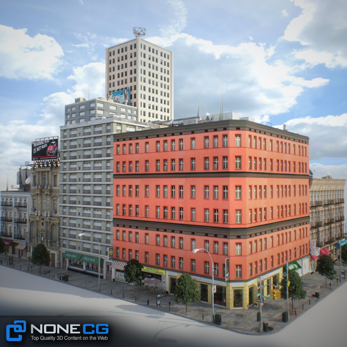 NYC Block Set 7 V2 Low-poly 3D model_9