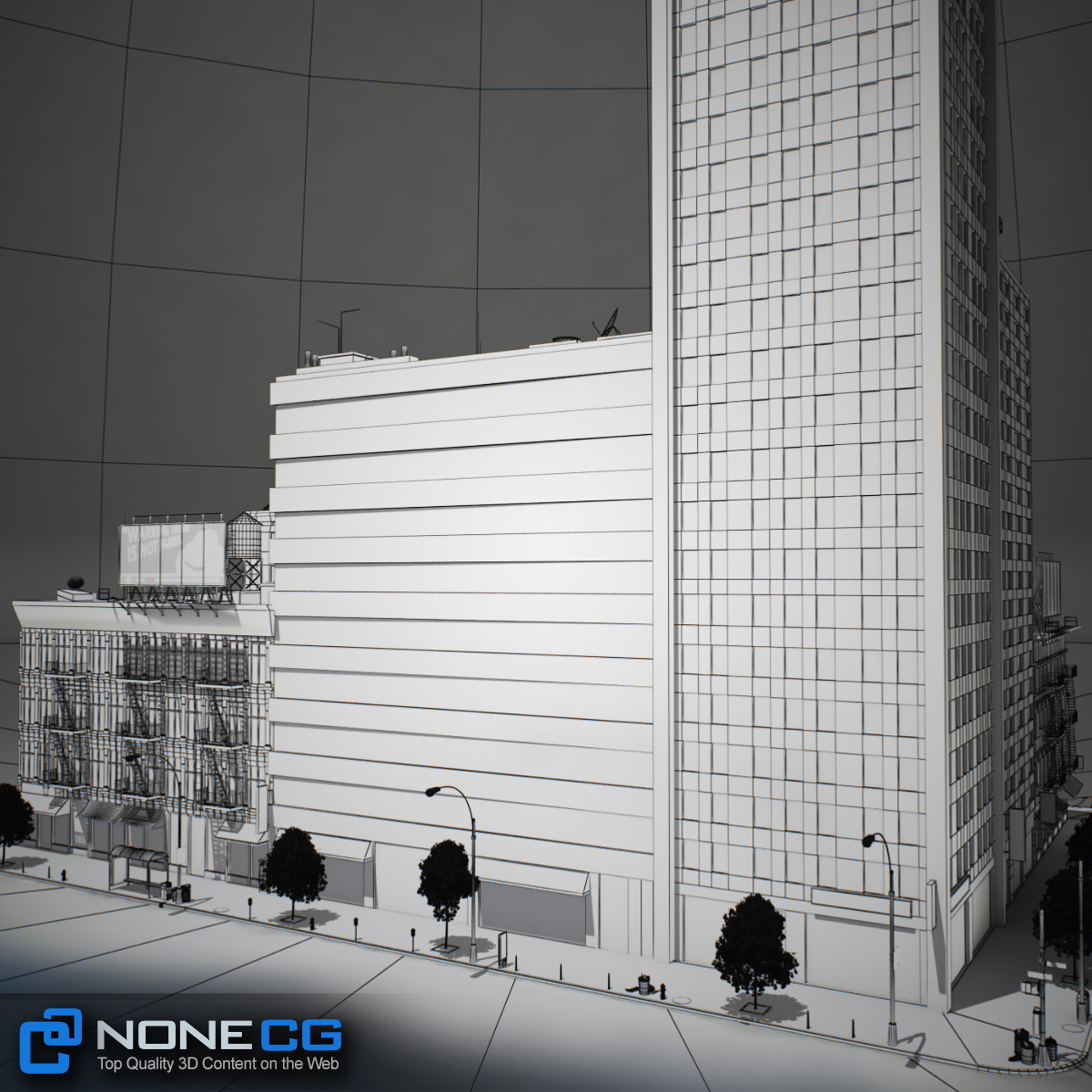 NYC Block Set 7 V2 Low-poly 3D model_32