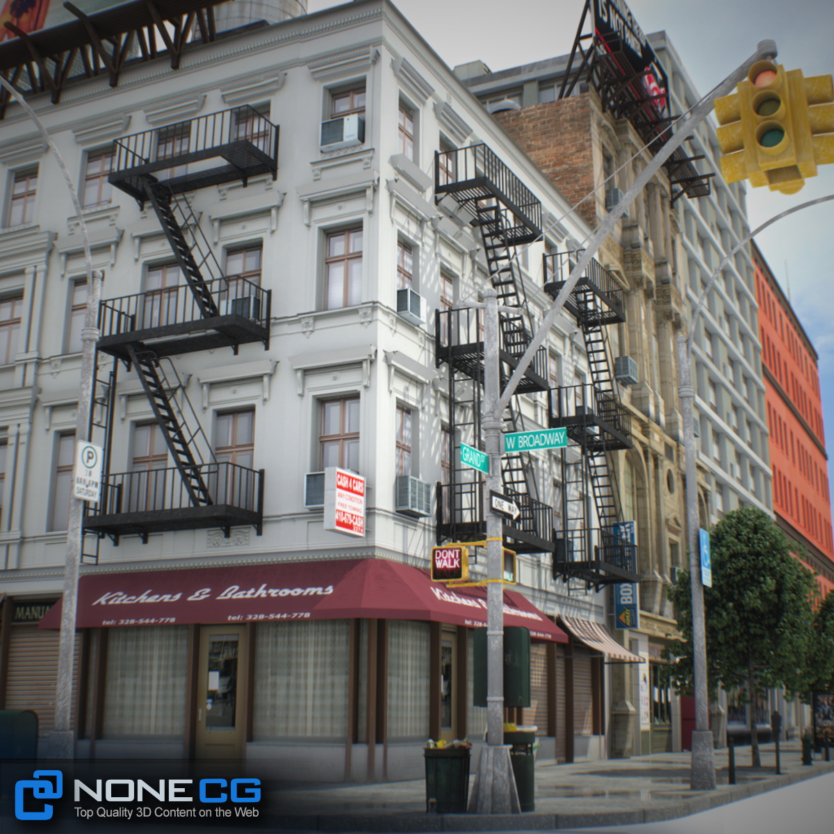 NYC Block Set 7 V2 Low-poly 3D model_15