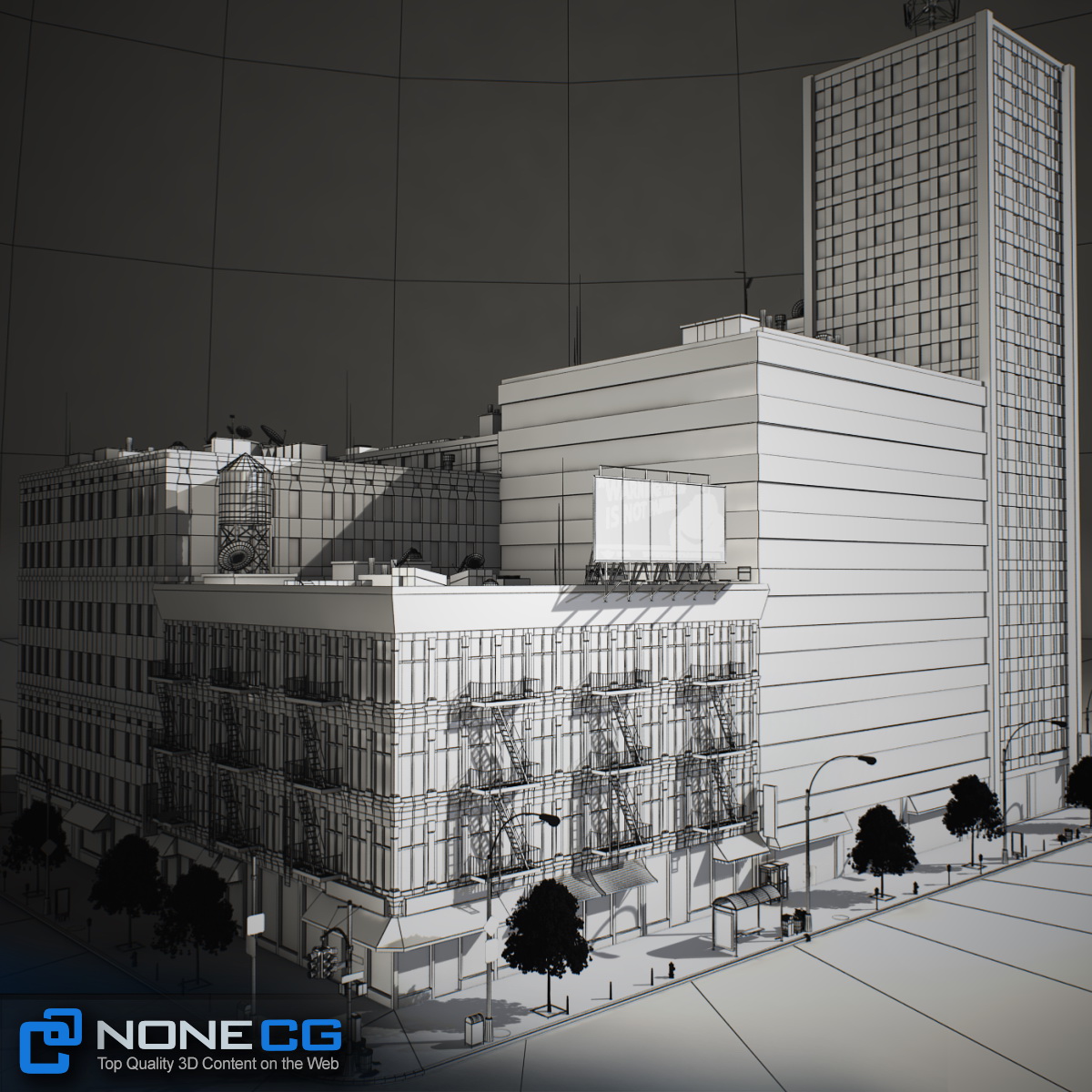 NYC Block Set 7 V2 Low-poly 3D model_35