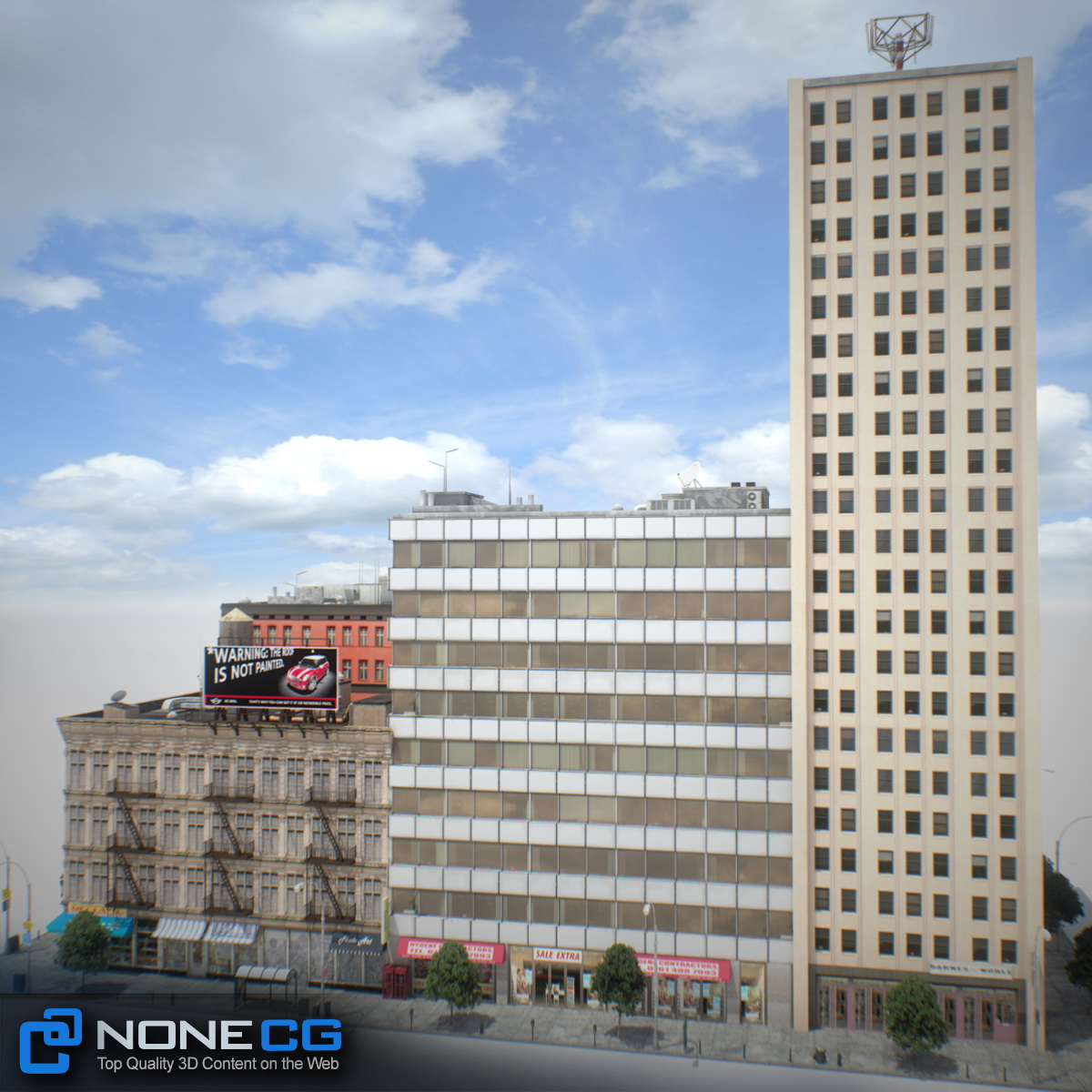 NYC Block Set 7 V2 Low-poly 3D model_3