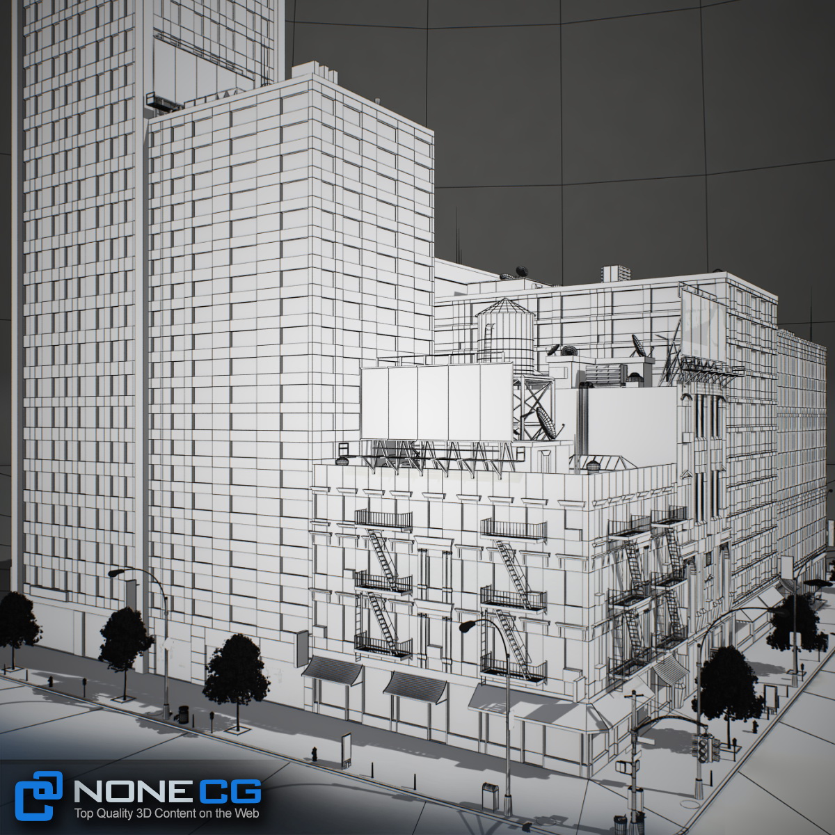 NYC Block Set 7 V2 Low-poly 3D model_30