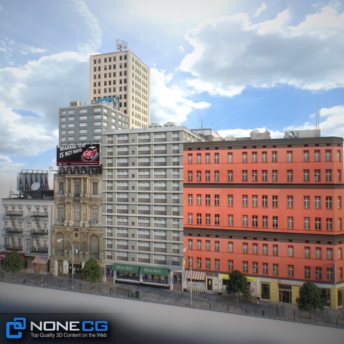 NYC Block Set 7 V2 Low-poly 3D model_10