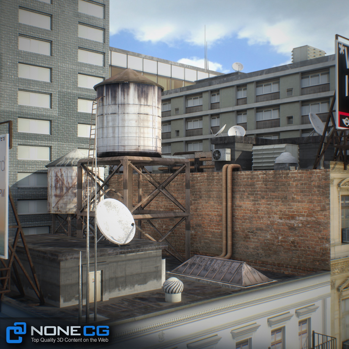 NYC Block Set 7 V2 Low-poly 3D model_25