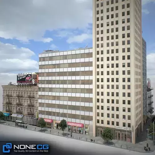 New York Block Set 7 V2 Low-poly 3D model 5