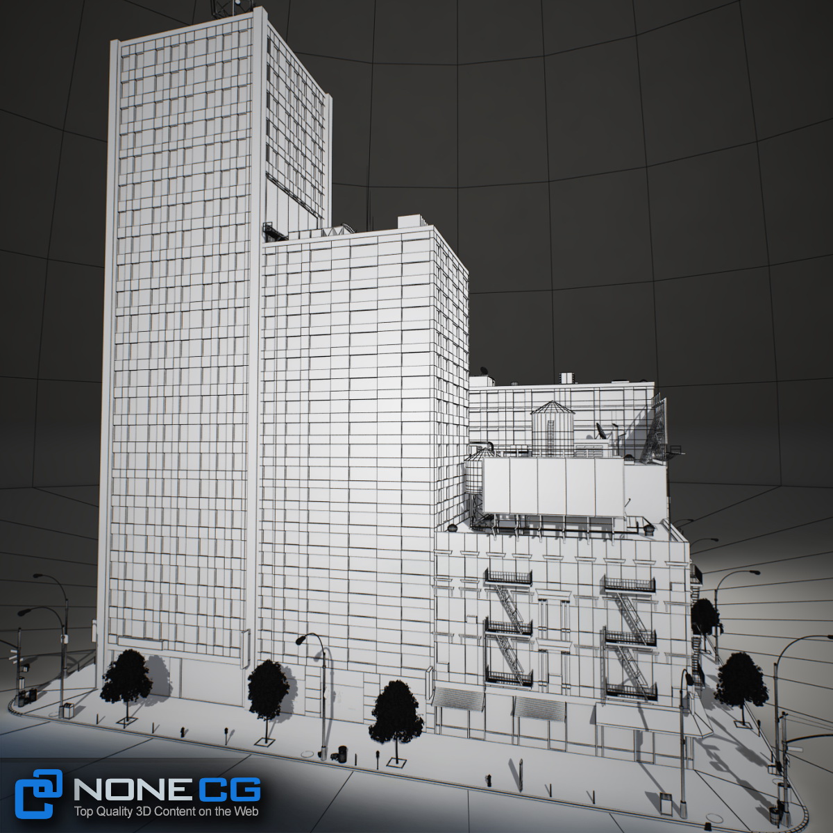 NYC Block Set 7 V2 Low-poly 3D model_33