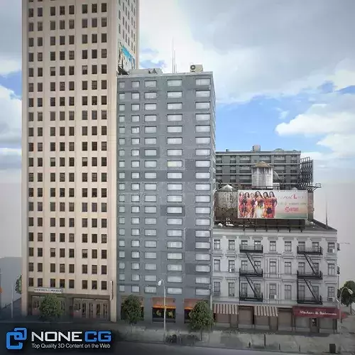 New York Block Set 7 V2 Low-poly 3D model 3