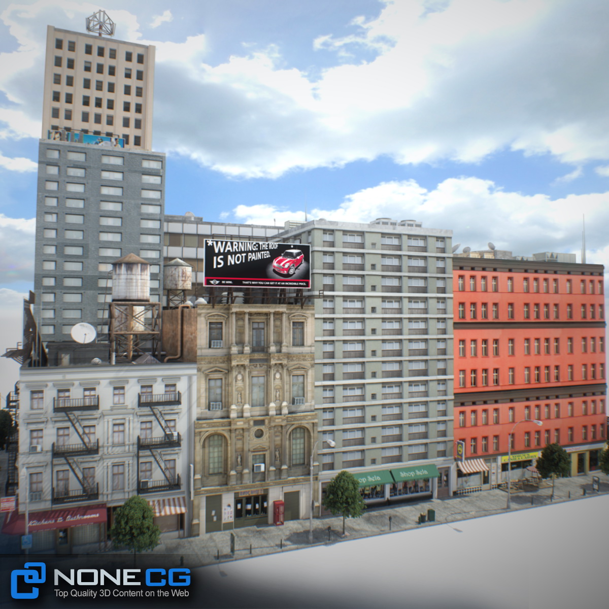 NYC Block Set 7 V2 Low-poly 3D model_12