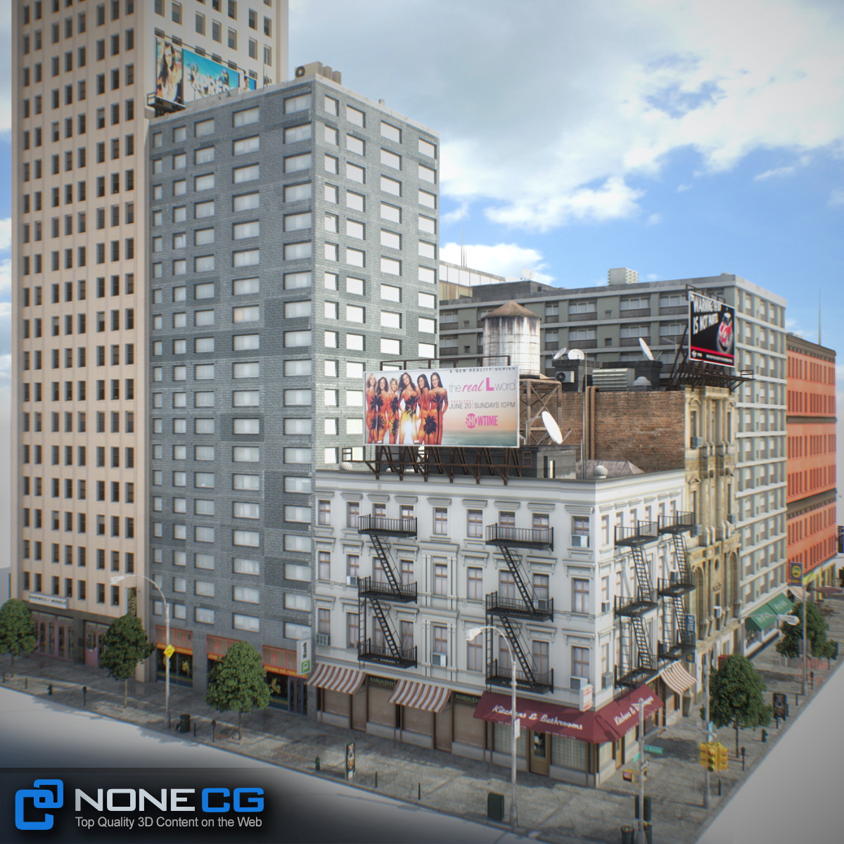 NYC Block Set 7 V2 Low-poly 3D model_4