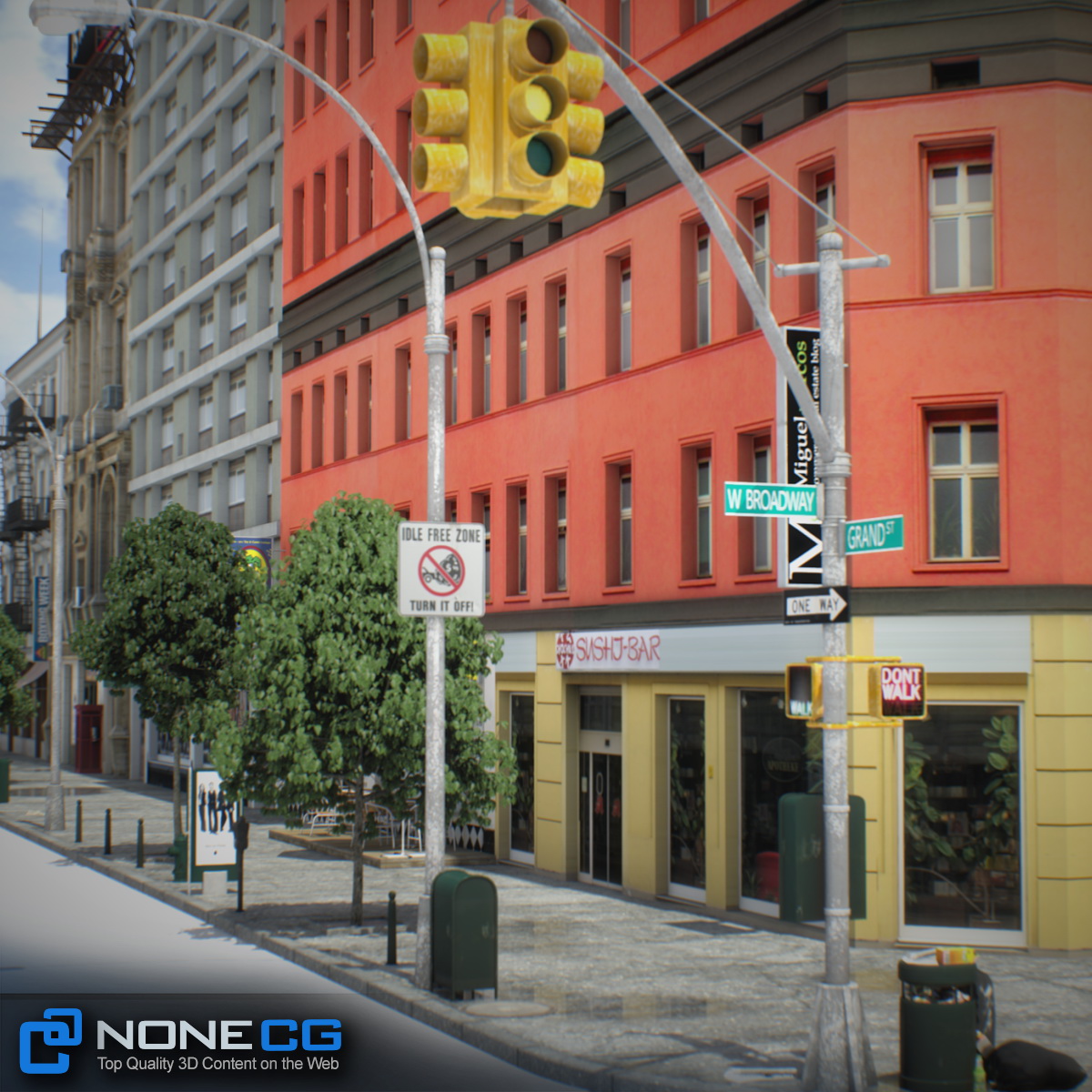NYC Block Set 7 V2 Low-poly 3D model_13
