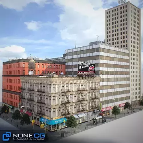 New York Block Set 7 V2 Low-poly 3D model 7