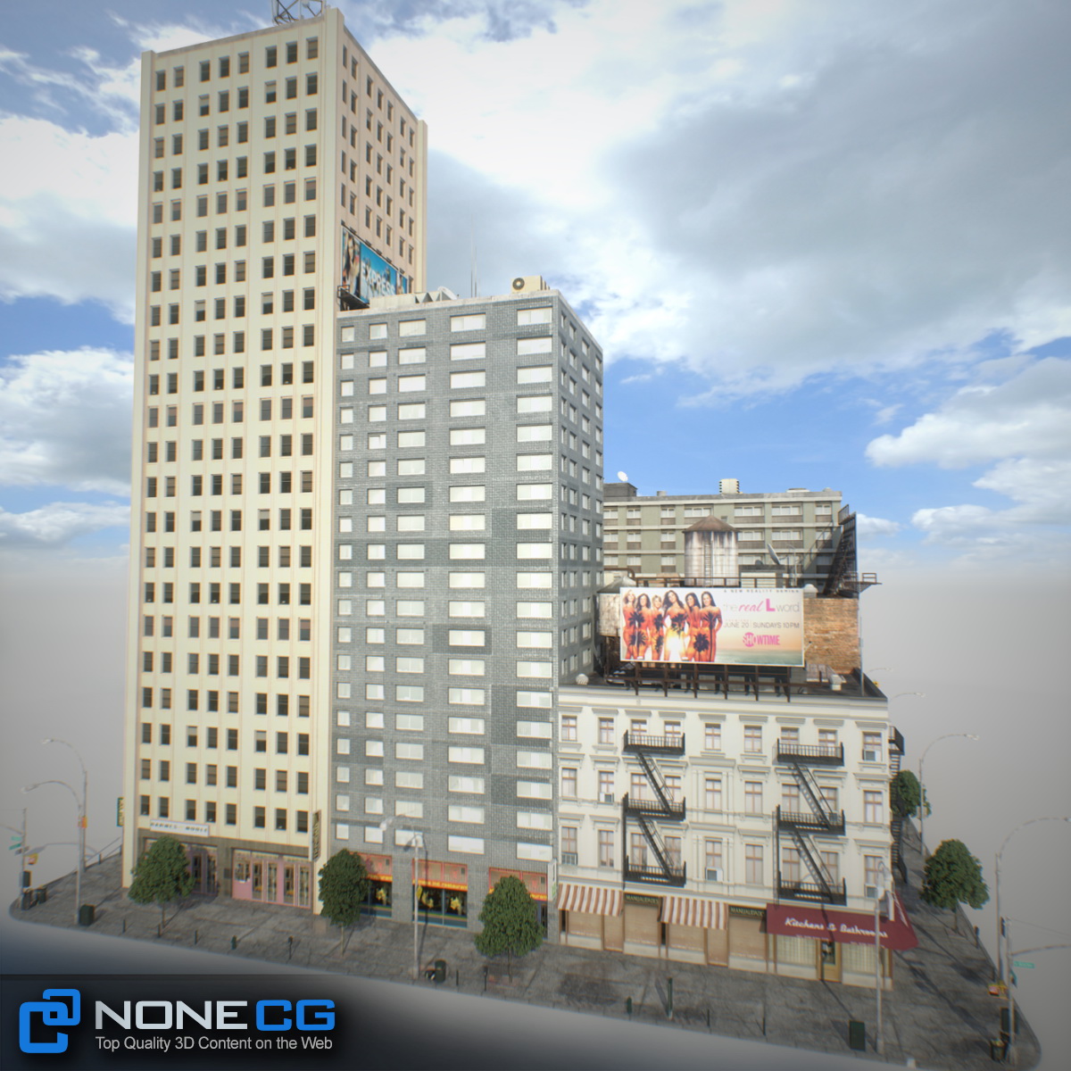 NYC Block Set 7 V2 Low-poly 3D model_6