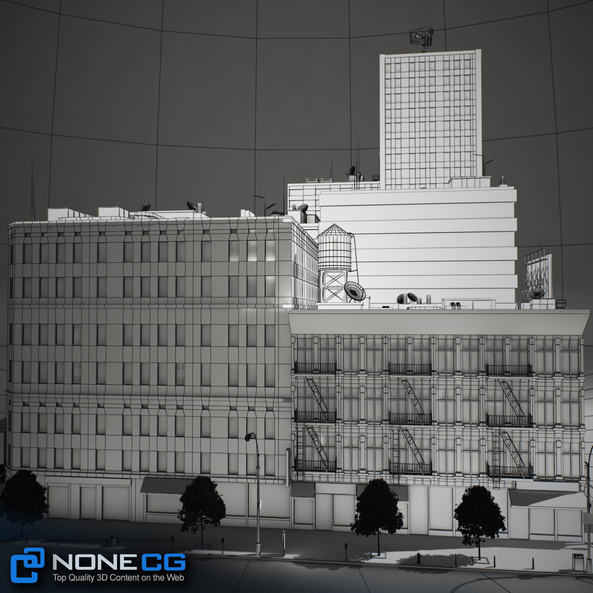 NYC Block Set 7 V2 Low-poly 3D model_37