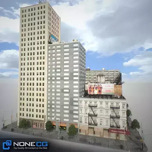 New York Block Set 7 V2 Low-poly 3D model 4