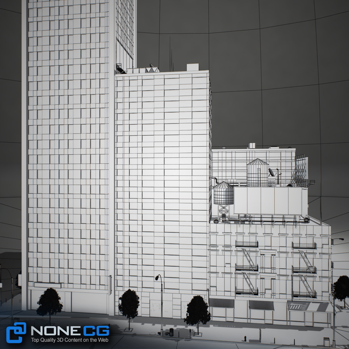 NYC Block Set 7 V2 Low-poly 3D model_29