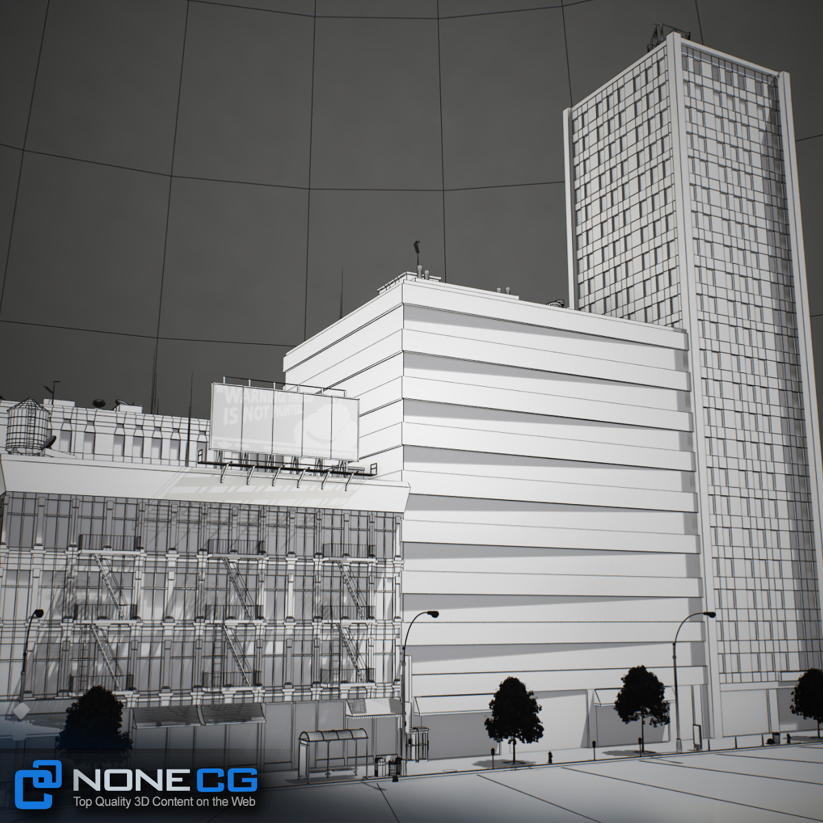 NYC Block Set 7 V2 Low-poly 3D model_36