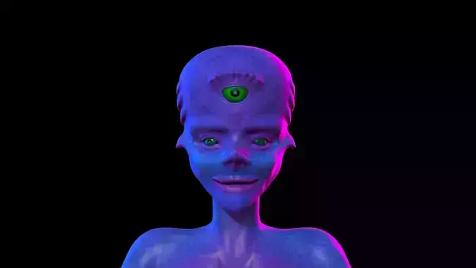 Alien bust stl 3d printable 3D print model