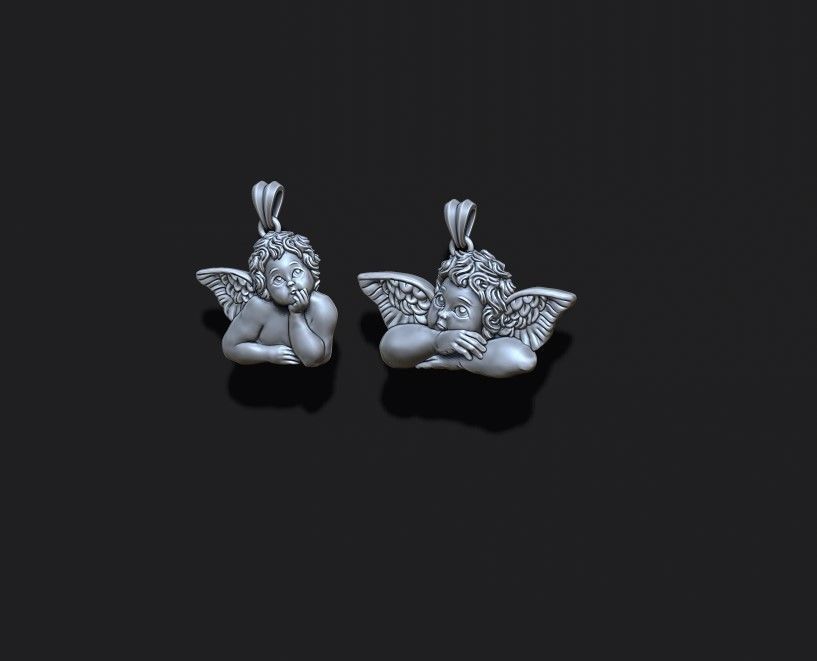 dreaming angel pendants pack 3D print model_11