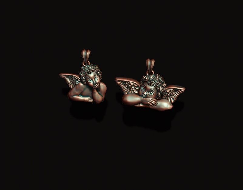 dreaming angel pendants pack 3D print model_10