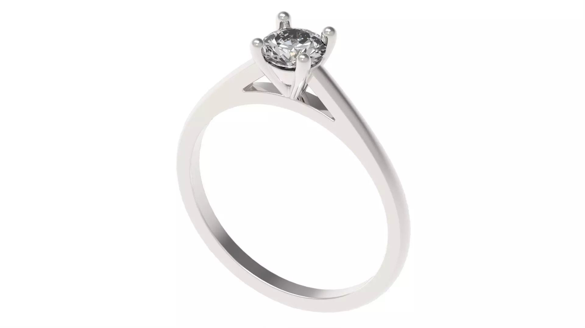 Solitaire Diamond Ring All Size 3D print model_0