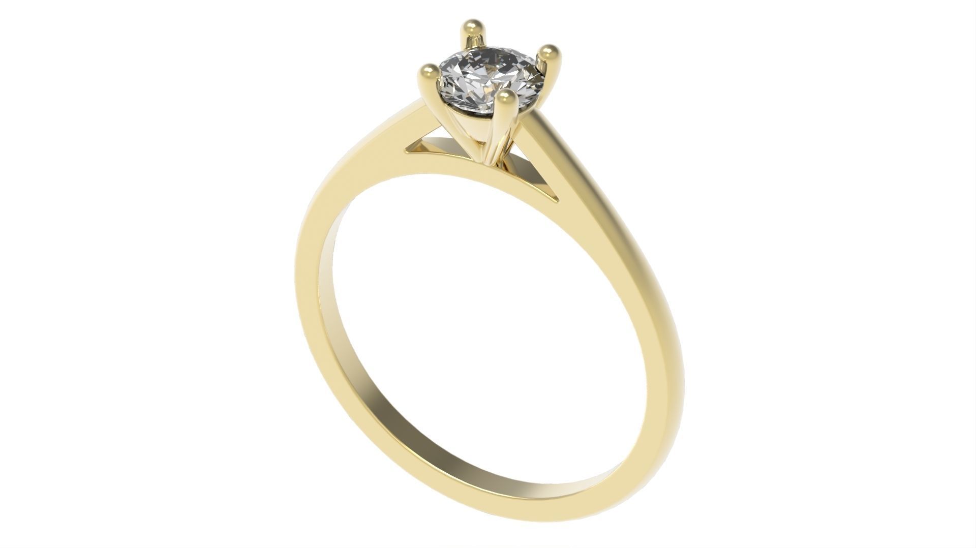 Solitaire Diamond Ring All Size 3D print model_1