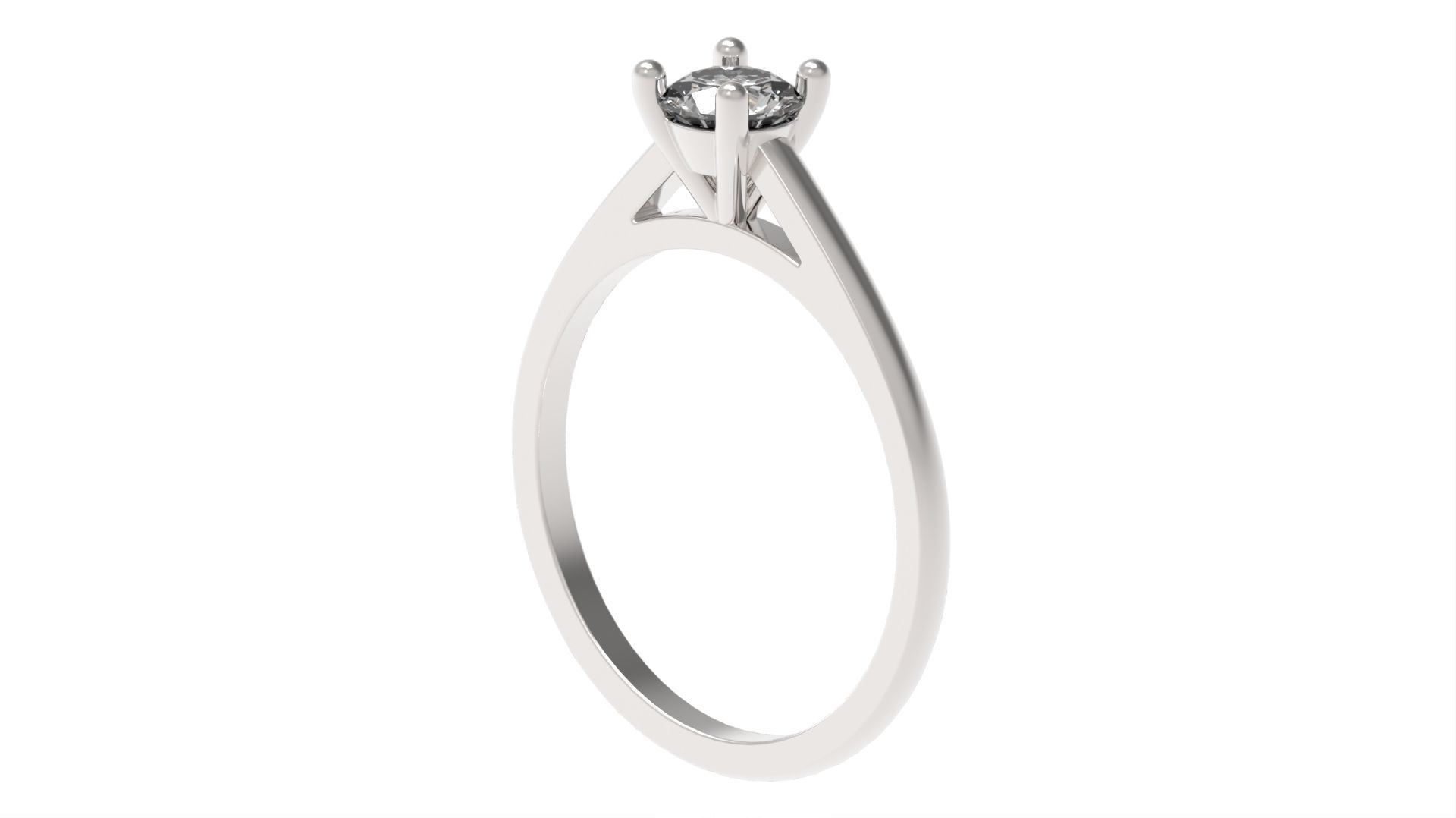 Solitaire Diamond Ring All Size 3D print model_4