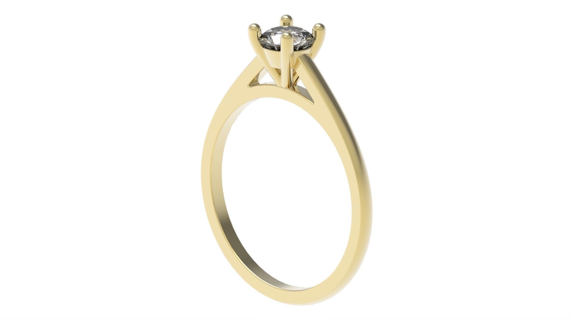 Solitaire Diamond Ring All Size 3D print model_5