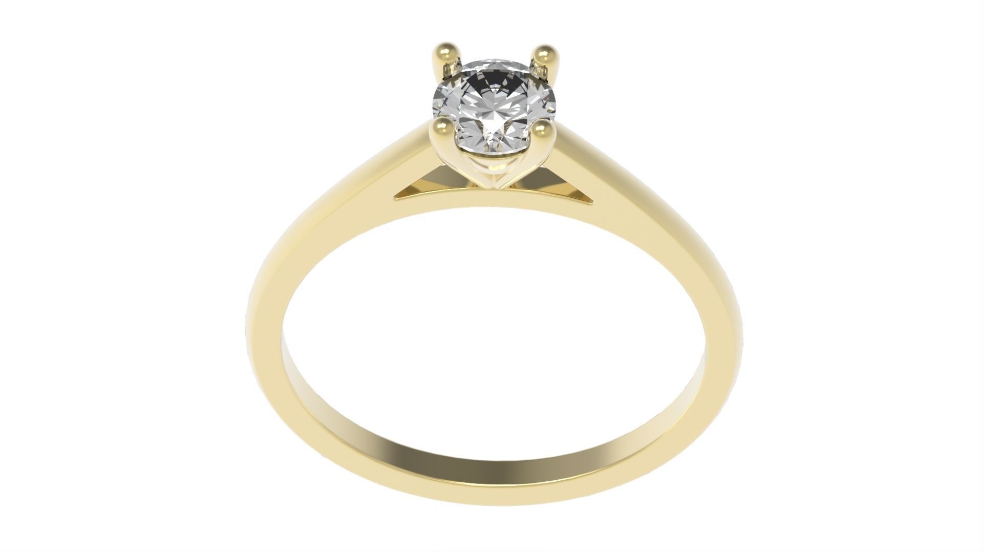 Solitaire Diamond Ring All Size 3D print model_3
